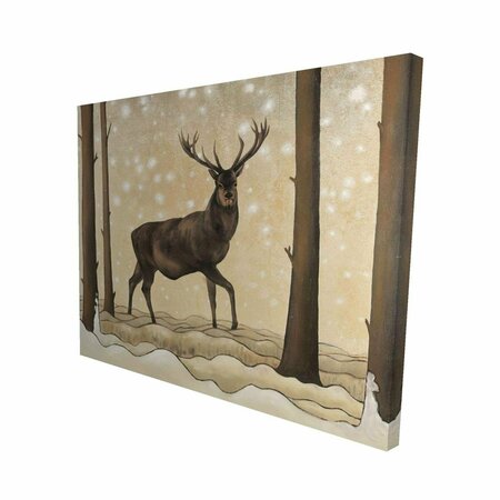 FONDO 16 x 20 in. Roe Deer In A Winter Landscape-Print on Canvas FO2777205